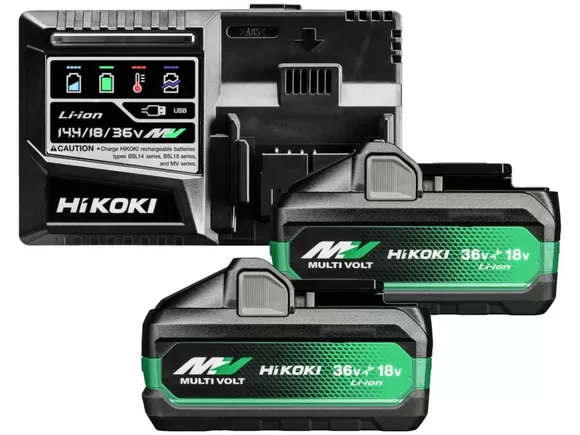 Sada akumulátorů a nabíječky (36V/18V - 8,0Ah/4,0Ah) HiKOKI Multivolt UC18YSL3WJZ