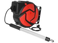 Automatický naviják s elektrickým kabelem 14 m a LED lampou C-14LEDCZ