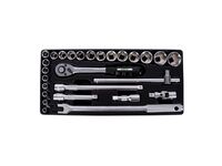 Sada hlavic šestihranných 1/2" 27 dílů plastové plato B