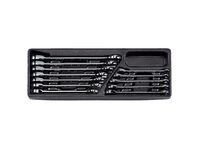 Sada ráčnových klíčů, 12 dílů, chromové, plastové plato A