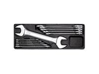 Sada plochých klíčů oboustranných 11 dílů - matné, plastové plato A