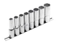 hlavice nástrčné prodloužené, MULTI-LOCK, sada 8ks, 1/2", CrV