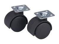 kolečka otočná nylonová, sada 2ks, průměr 40mm se základnou