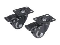 kolečka otočná s PVC obručí a brzdou, sada 2ks, průměr 40mm