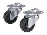 kolečka otočná z tvrdé pryže, sada 2ks, průměr 40mm