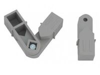 Plastová spojka úhel 45°-315° 20x20x1,5mm- šedá