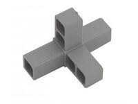 Plastová spojka 4D pro profil 20x20x1,5mm- šedá