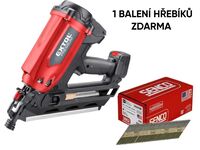 Plynová hřebíkovačka na konstrukce 50-90mm EXTOL premium + Hřebíky