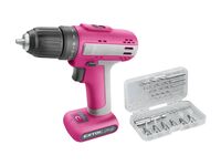 vrtací šroubovák aku, růžový, 12V Li-ion, 1500mAh