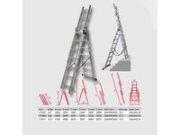 Žebřík 3x7  trojdílný hliníkový